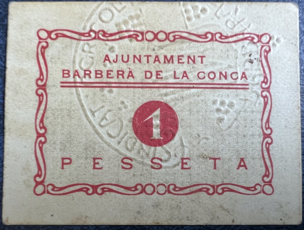 1 Peseta Barberà de la Conca, 1937 1ptsba11