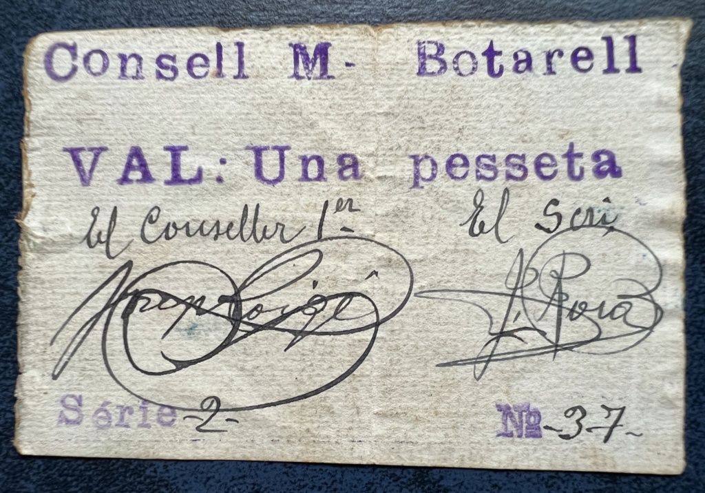 1 Peseta Botarell, 1937 1ptsbo14