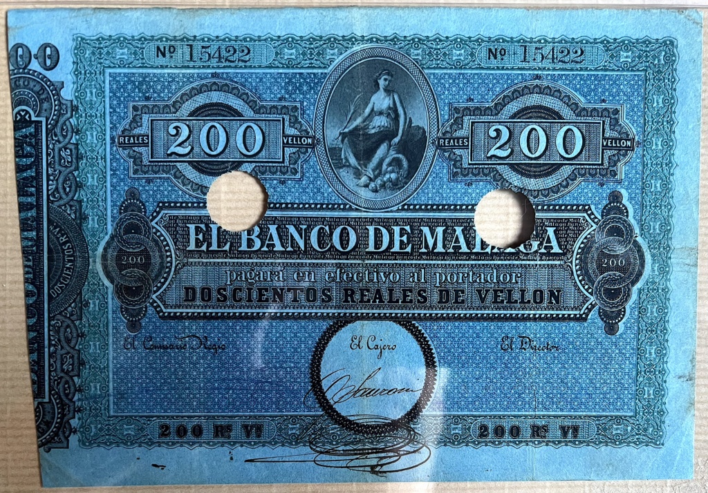 200 Reales de Vellón Banco de Malága 2ª Emisión 200rvm13