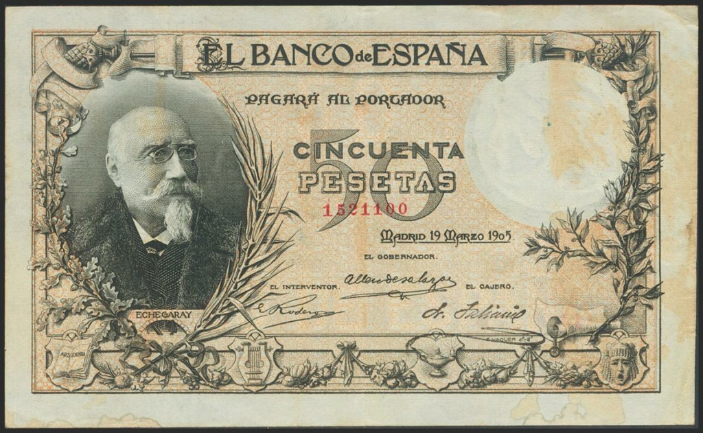 50 pesetas 1905 José Echegaray 50_19010