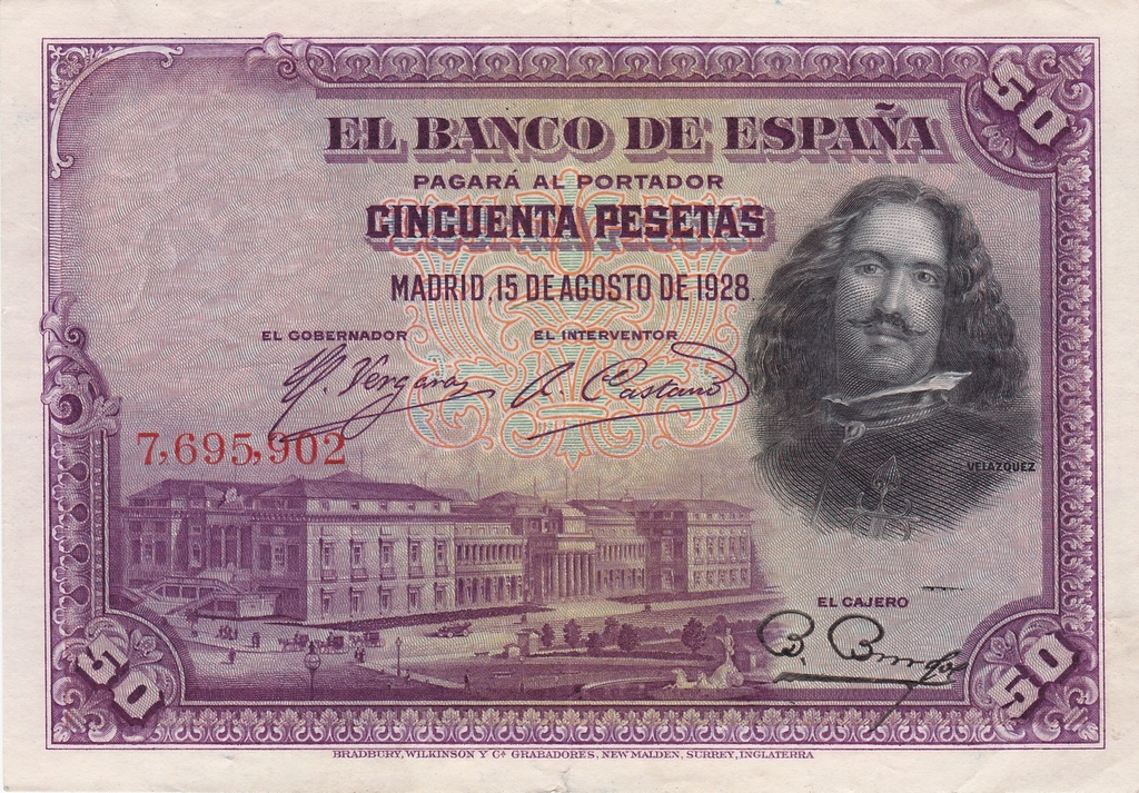 Banco de España 1925 a 1928 Catálogo del Billete Español en Imperio Numismático 50pts112