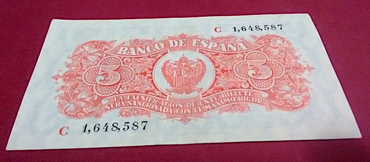 Guerra Civil 1936 - 1939 Catálogo del Billete Español en Imperio Numismático 5pts1915