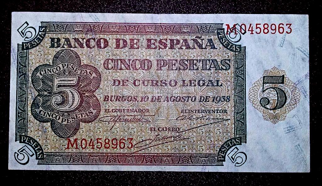 Guerra Civil 1936 - 1939 Catálogo del Billete Español en Imperio Numismático 5pts1919