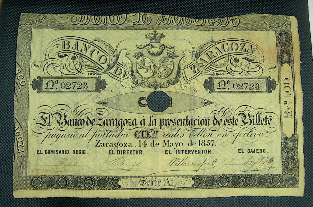 100 Reales de Vellon 1857 (Banco de Zaragoza) Dsc05326