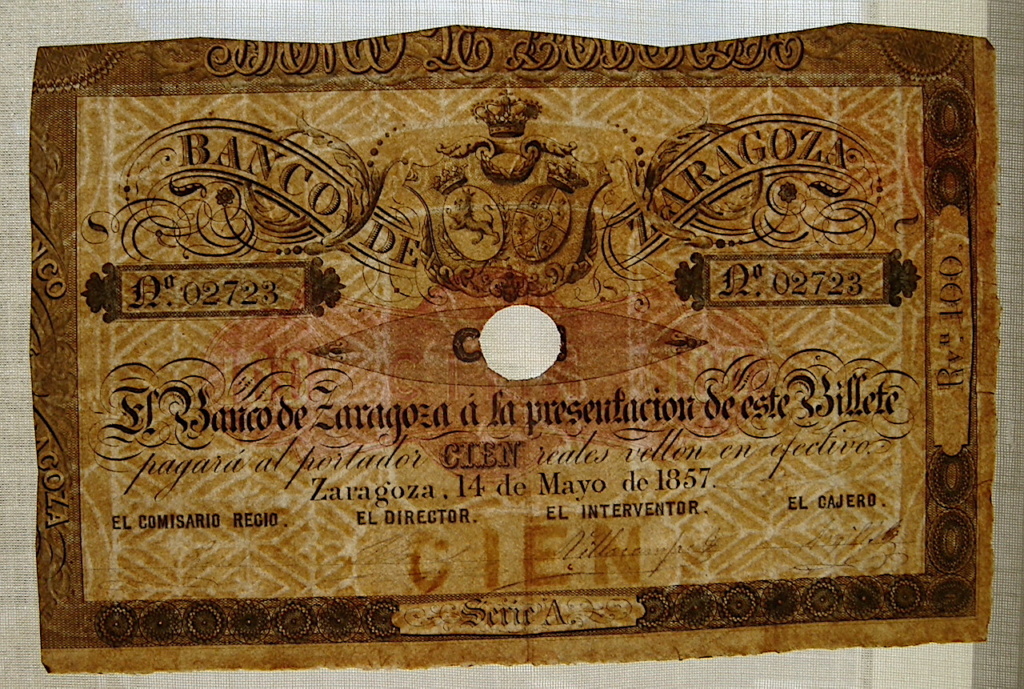 100 Reales de Vellon 1857 (Banco de Zaragoza) Dsc05328