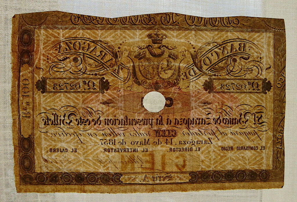 100 Reales de Vellon 1857 (Banco de Zaragoza) Dsc05329