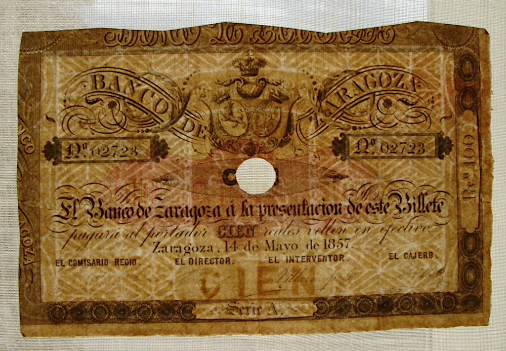 100 Reales de Vellon 1857 (Banco de Zaragoza) Dsc05332