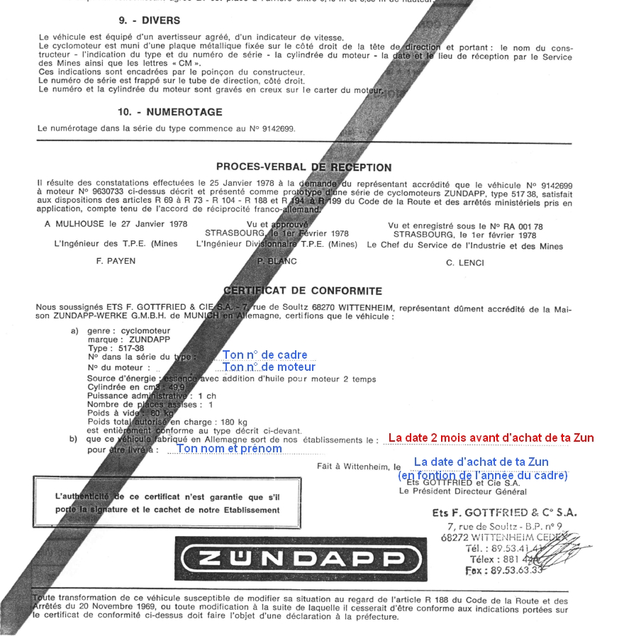 Certificat de conformité  Mines10