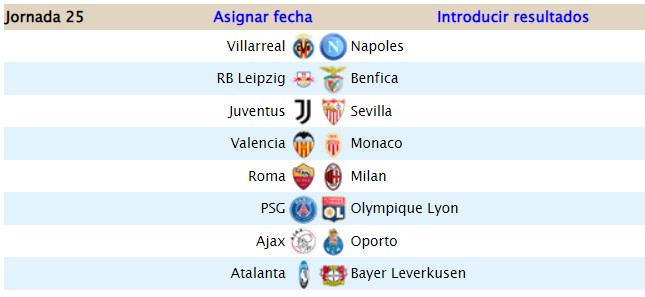 Resultados Jornada 25 2aj2510