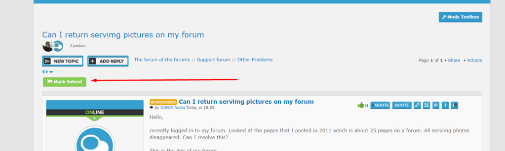 Can I return servimg pictures on my forum Scree737