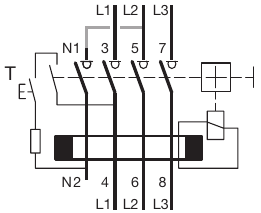 Branchement en triphasé d'un interrupteur différentiel tétrapolaire à un  variateur de fréquence