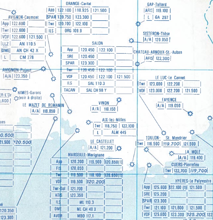 extrait cartes navigation aérienne provence Radioa12