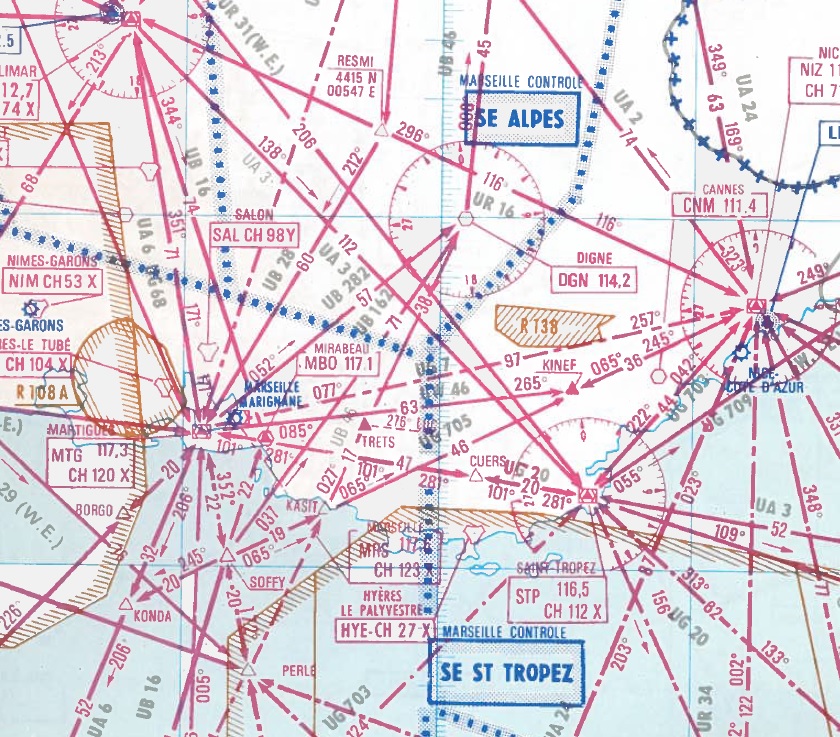 extrait cartes navigation aérienne provence Uir410