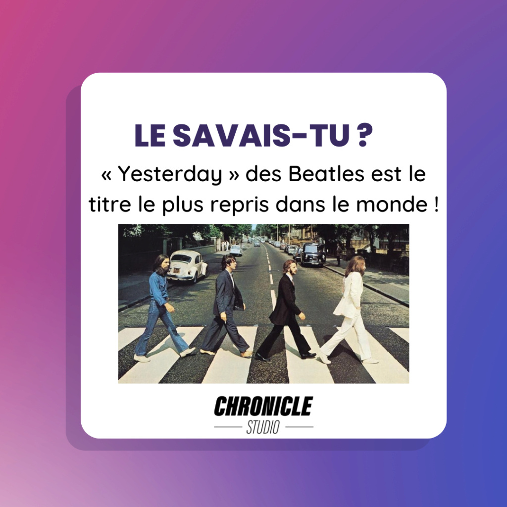 Le Savais-tu #14 - « Yesterday » des Beatles est le titre le plus repris dans le monde ! 125