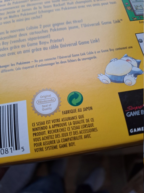 Aide authenticité boites GameBoy 20231248