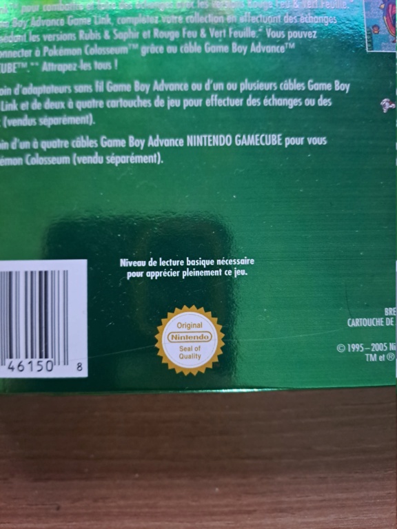 Aide authenticité boites GameBoy 20231265