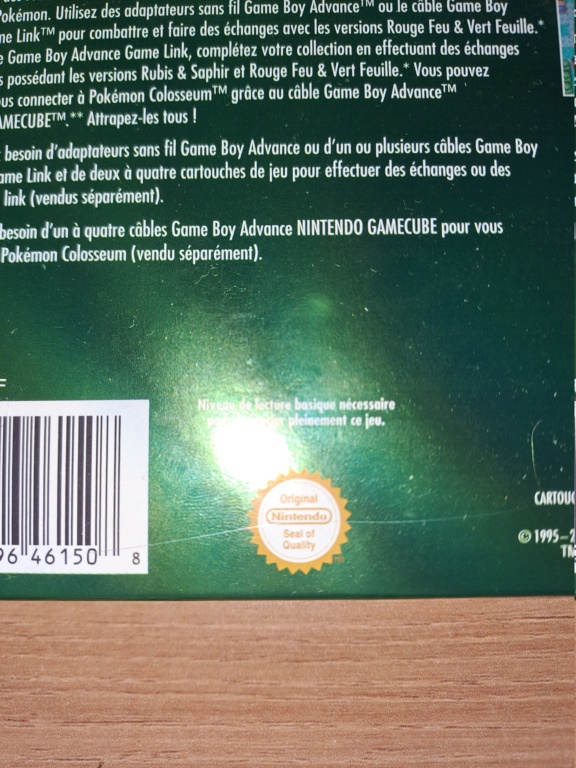 Aide authenticité boites GameBoy 20231266