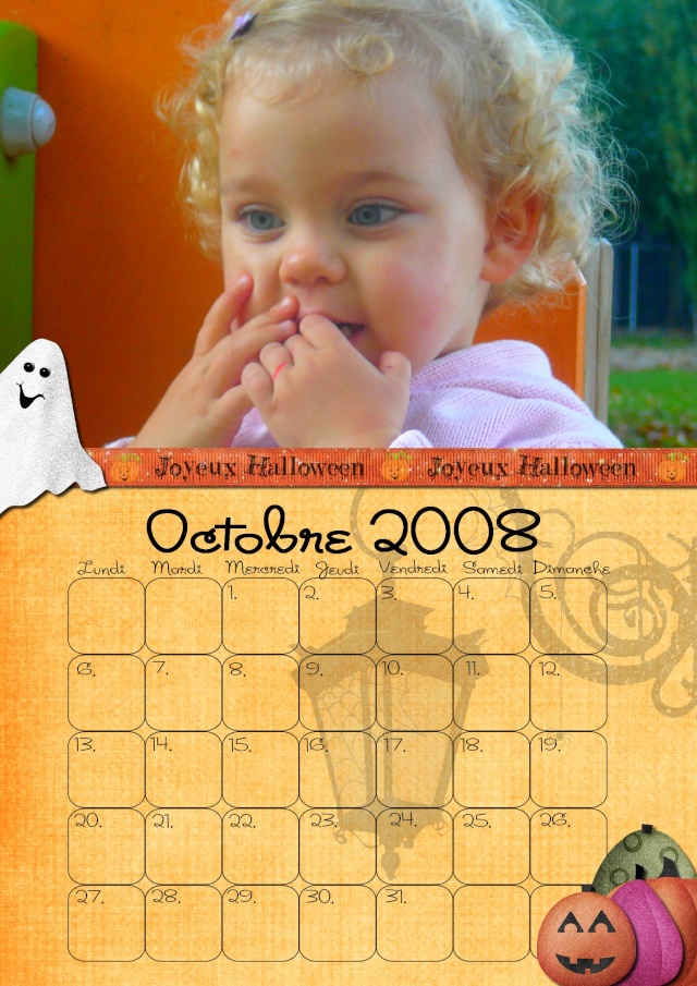 CALENDRIER 2008 DE POUNETTE ENFIN FINI ET RELIER  !!!! Octobr10