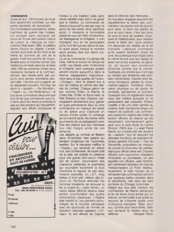 COMMANDO MARINE "Les derniers Centurions" reportages datant de fin 1985 Numzor39