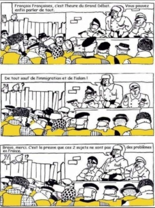 Humour noir d'actualité: Macron et le grand débat...imigration et islam! vu sur le net! Tintin10