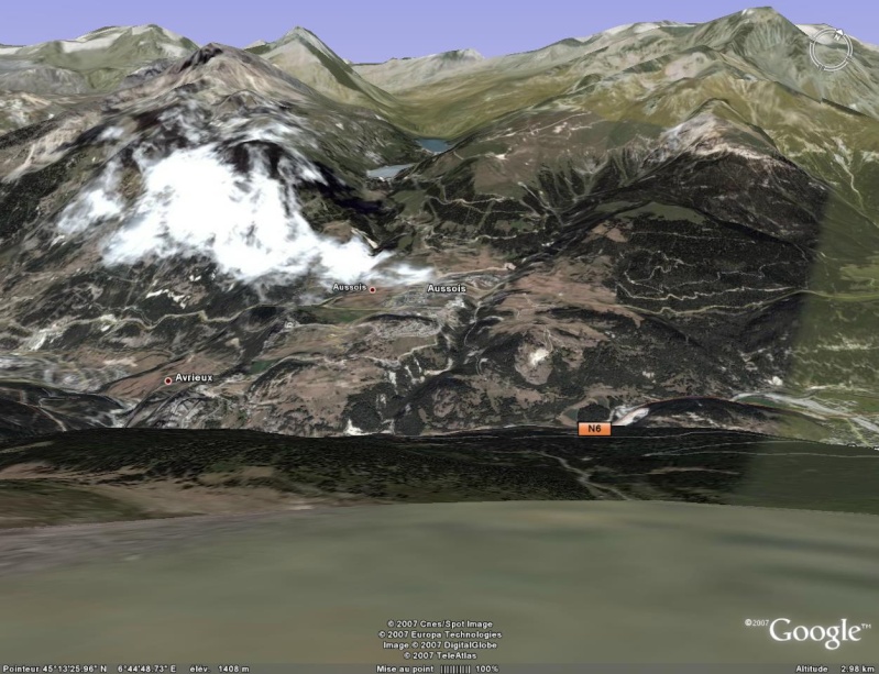 Comparaison photo / Google Earth de Aussois, Savoie, Alpes. Bluffant!! Jojo10