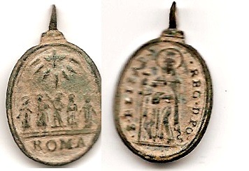 Sta. Isabel de Portugal /Cinco santos de 1622 - s. XVII Medall10