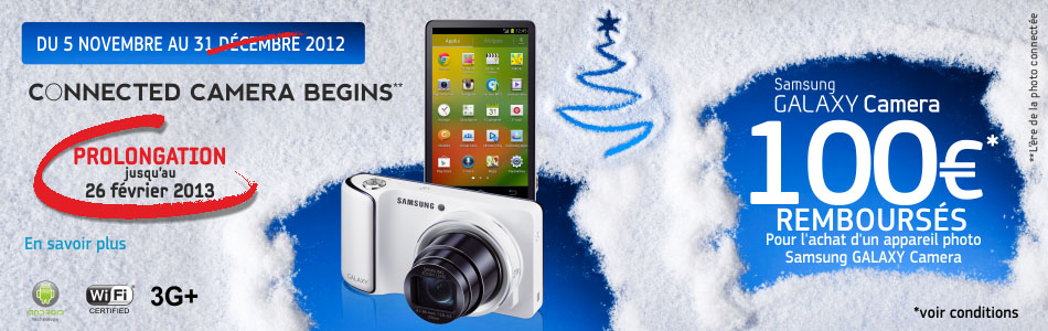 Remboursement de 100€ sur le Samsung Galaxy Camera