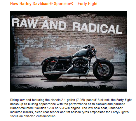 Nouveau Sportster Forty-Eight 1200cm3 A10