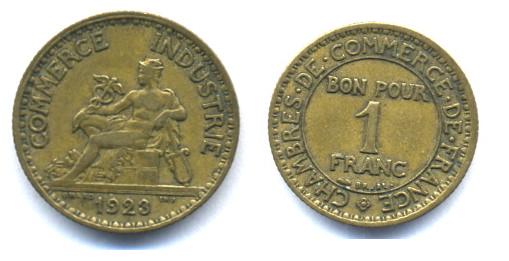 commerce - Francia, 1 franco, Chambres de Commerce, 1923 (necesidad) Fi10