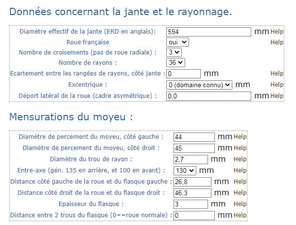 calcul longueur rayon montage roue Calcex11