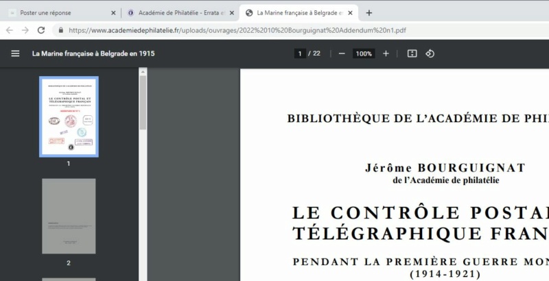 Contrôle postal et télégraphique français - Addendum Addend10