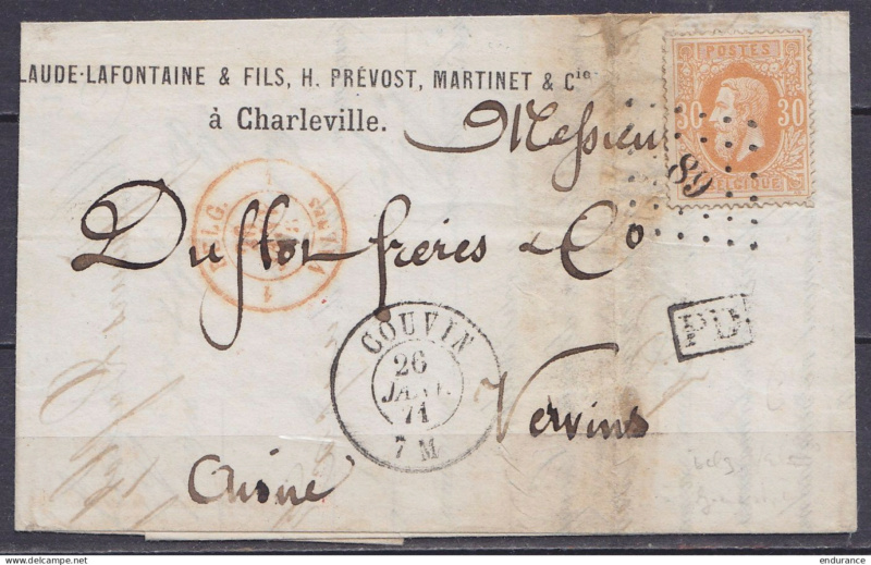 La banque Lafontaine à Charleville poste en Belgique (1871) Charle11