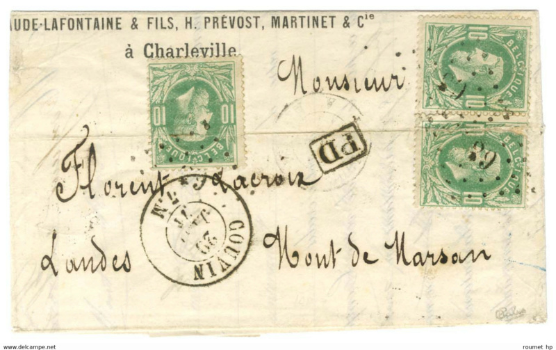 La banque Lafontaine à Charleville poste en Belgique (1871) Lafont14