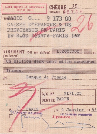 Montant de la taxe VIRA des virements postaux en 1962 ? Vira_j12