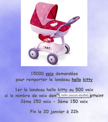 concours landeau hello kitty Landea10