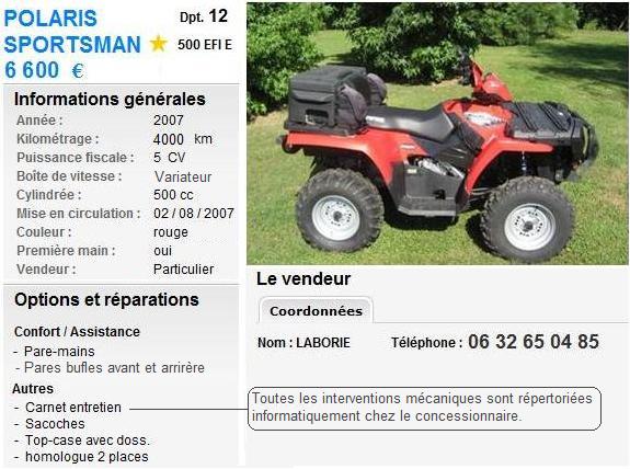 Vend POLARIS SPORTSMAN 500 EFI E Sports10