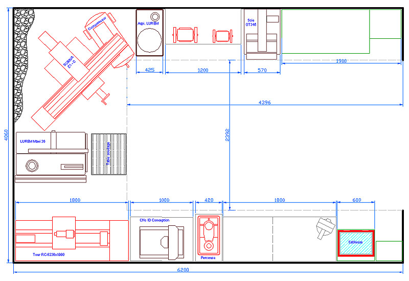 aspiration centralisée - Aspiration centralisée pour atelier bois. Implan10