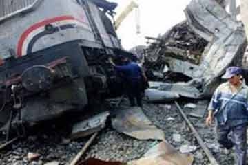 مصر جنوب القاهرة مقتل 19 وإصابة 107 في تصادم قطارين _652514