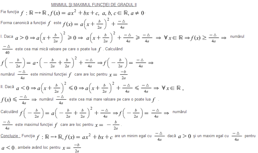 Valoarea minima a functiei de gradul 2 T833-v10