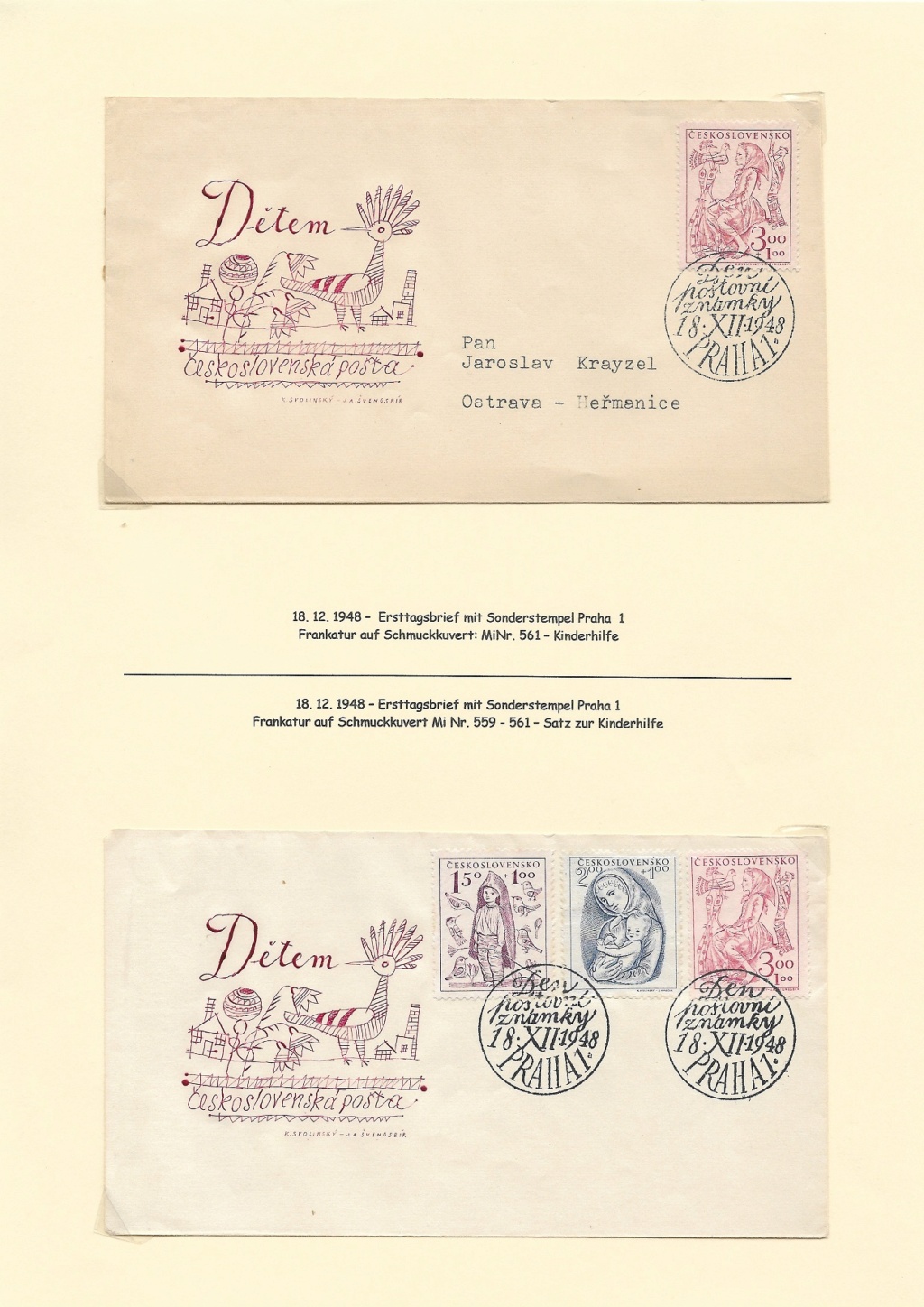 Tschechoslowakei - Briefmarkenausgaben 1948 2022-012