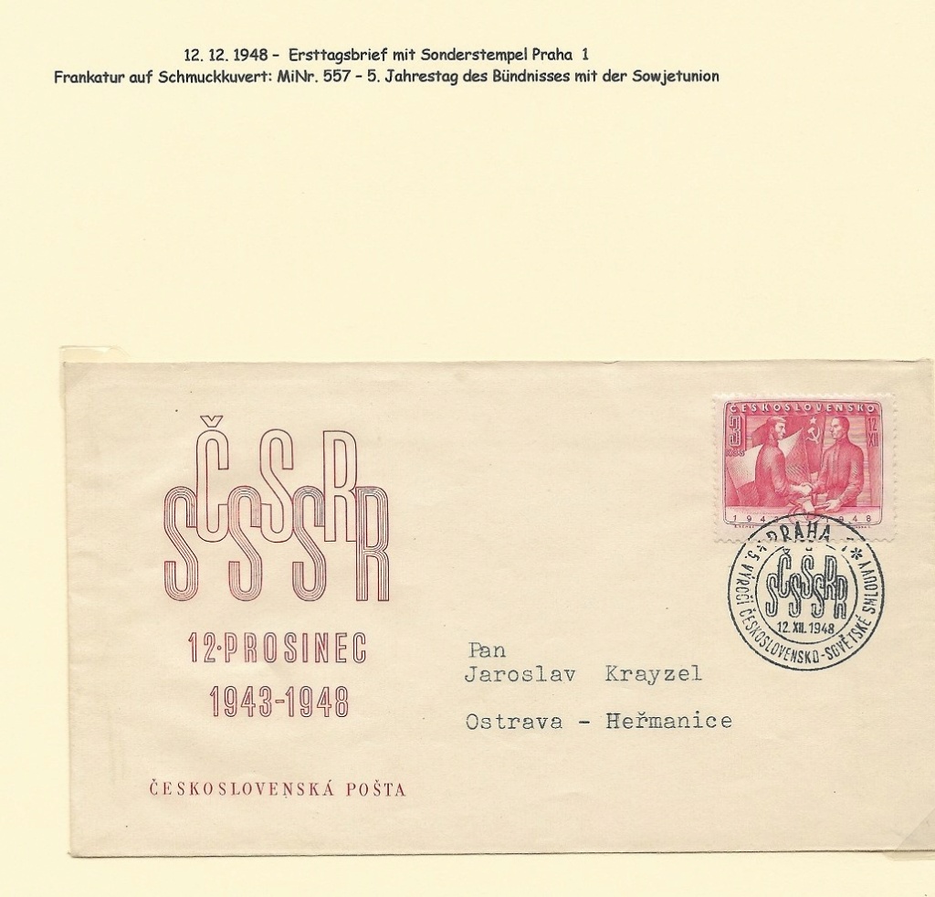Tschechoslowakei - Briefmarkenausgaben 1948 2022-013