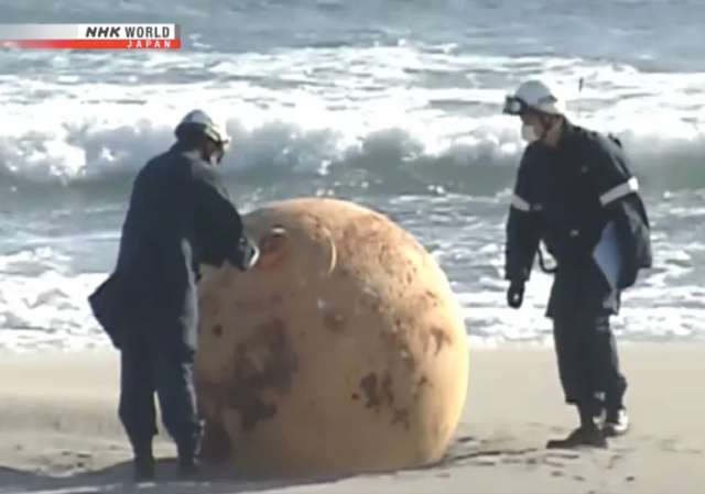 Une sphère mystérieuse s’échoue sur une plage japonaise Sans_t14