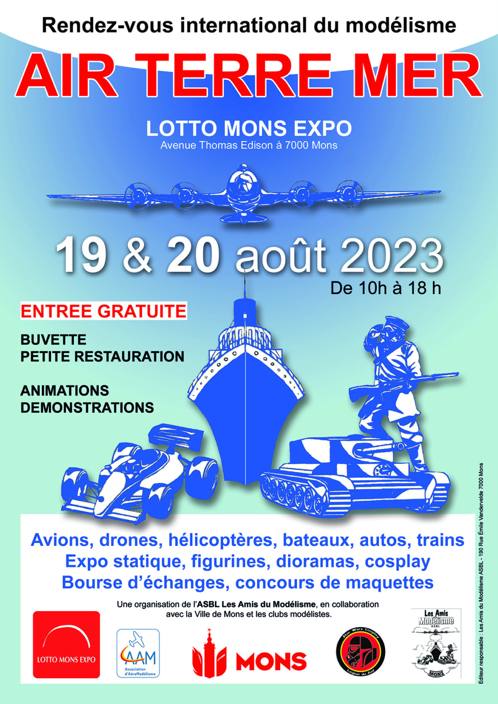 Exposition internationale de Modélisme Air-Terre-Mer à LOTTO MONS EXPO les 19 et 20 Août 2023. Salon-10