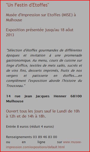 Un festin d'étoffe à Mulhouse jusqu'au 18 aout 2013 Mulhou11