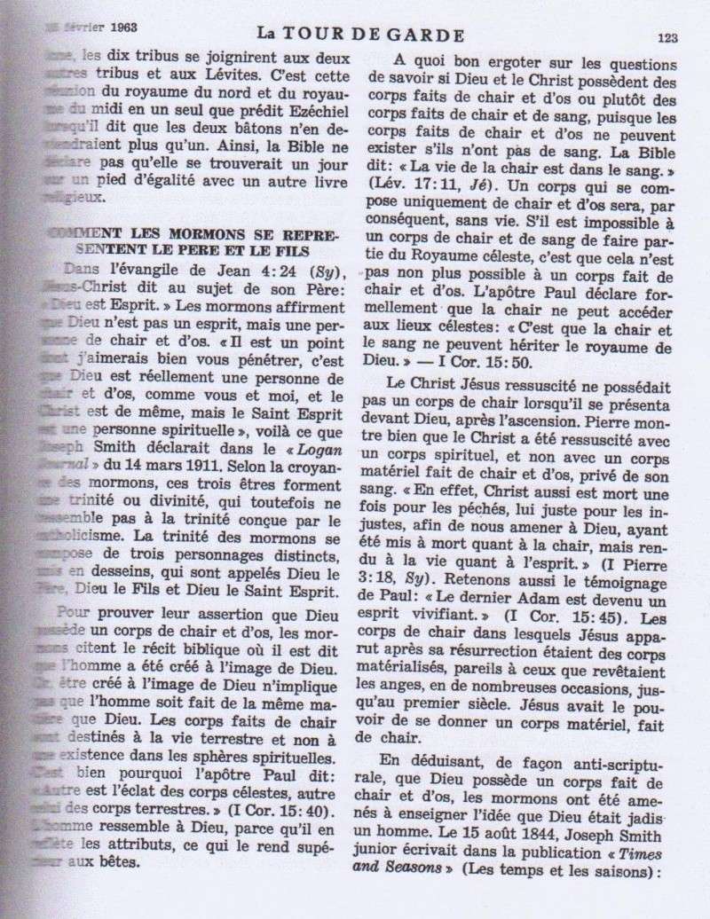 Bref aperçu du mormonisme (Article de la Tour de Garde du 15 février 1963) Mormon20