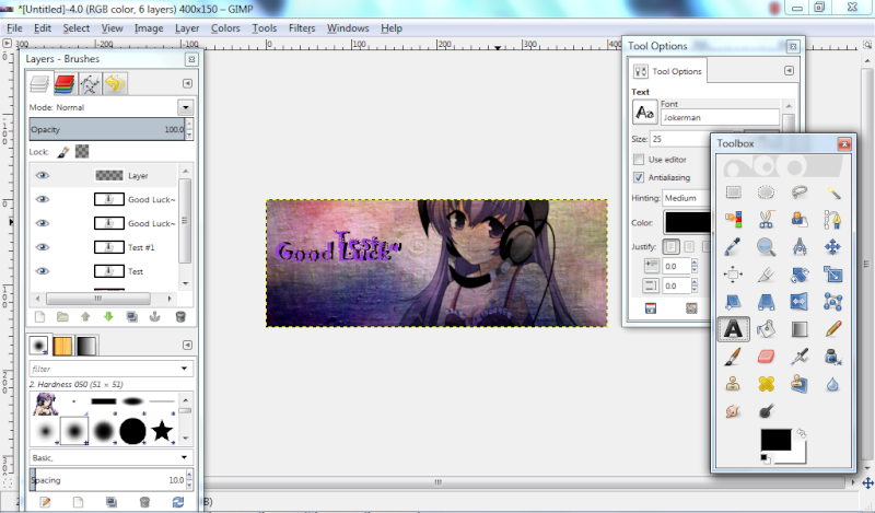 How to make an easy Banner on GIMP 610