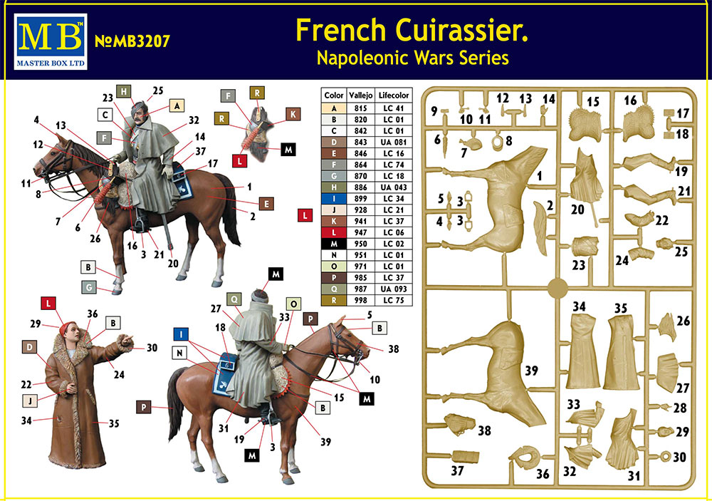 Französischer Kürassier - 54 mm - Masterbox und Miniart K_110