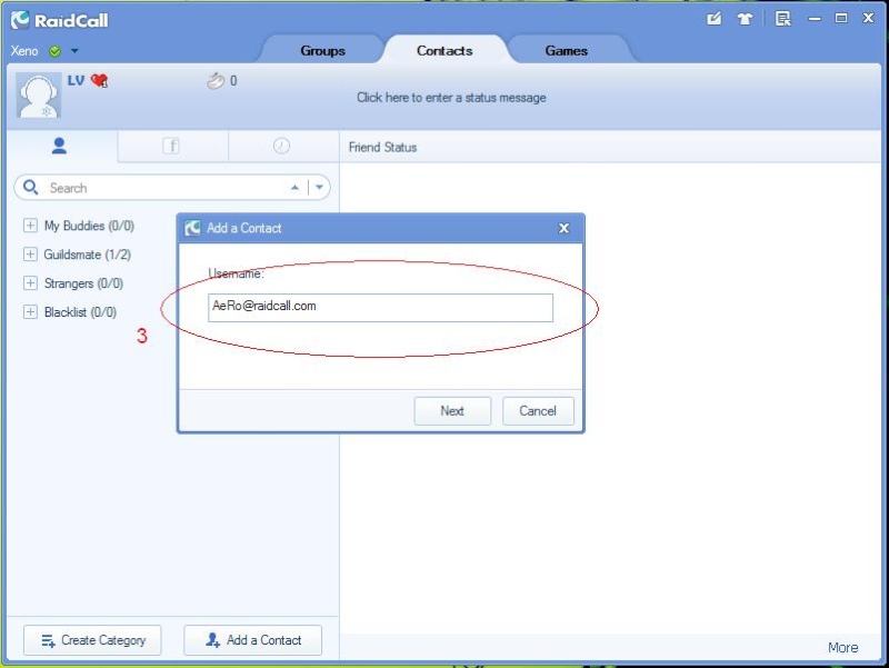 How to add contacts in RaidCall Raidca13