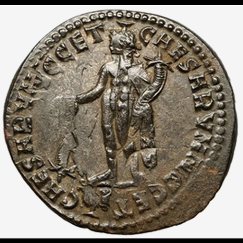 Follis de Maximianus avec frappe inversée avers et revers.. M210