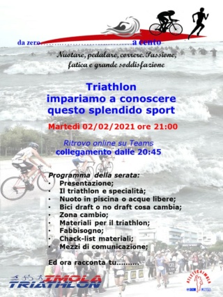 1° incontro formativo - Triathlon, impariamo a conoscere questo splendido sport – martedì 02/02/2021 20210210